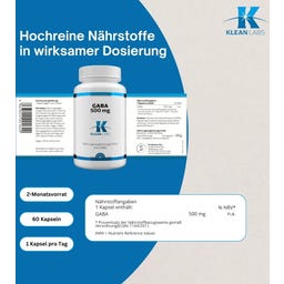 KLEAN LABS GABA 500 mg - 60 капсули