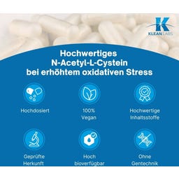KLEAN LABS N-acetyl-L-cysteine 500 mg  - 90 veg. capsules