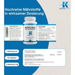 KLEAN LABS Methyl Folate 1000 mcg - 60 tablets