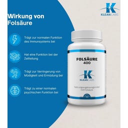 KLEAN LABS Folic Acid 400 - 100 capsules