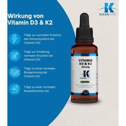 KLEAN LABS Witamina D3 i K2 w płynnej formie - 25 ml