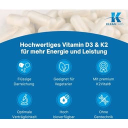 KLEAN LABS Witamina D3 i K2 w płynnej formie - 25 ml