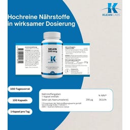 KLEAN LABS Seleeni 200 mcg - 100 kapselia