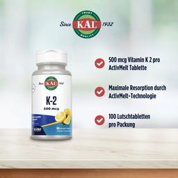 KAL Vitamin K2 500 mcg 