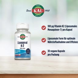 KAL Liposomal K2 100 mcg - 30 capsules