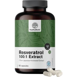 HealthyWorld Resvératrol 1000 mg - Extrait 100:1 - 60 gélules