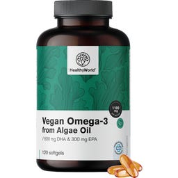 HealthyWorld Veganinen Omega-3 1100 mg - levistä - 120 geeliä