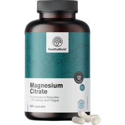 HealthyWorld Magnesiumsitraatti 234 mg - 240 kapselia