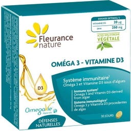 Fleurance Nature Omega 3 - Witamina D3 - 30 softgels