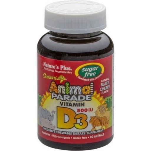 Animal Parade Vitamine D3 (500 U.I.) - Sans sucre - 90 comprimés à mâcher