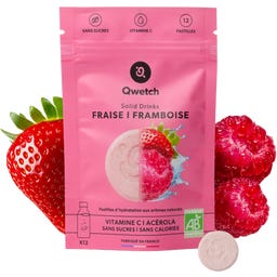 Solid Drinks - Organic Strawberry & Raspberry - Vitamin C - 12 effervescent tablets