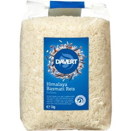 Davert Organic Himalayan Basmati Rice, White - 1.000 g