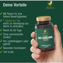 Vitactiv Curcuma 3000 Bio - 60 Kapseln