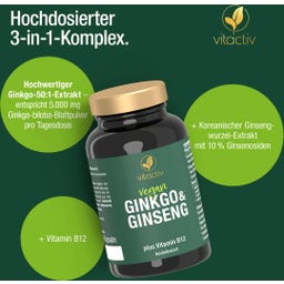 Vitactiv Ginkgo & Ginseng + B12 - 60 Kapseln