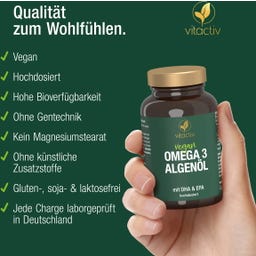 Vitactiv Omega-3 Algenöl - 60 Softgels