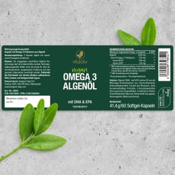 Vitactiv Omega-3 Algenöl - 60 Softgels