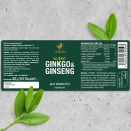 Vitactiv Ginkgo & Ginseng + B12 - 60 Kapseln