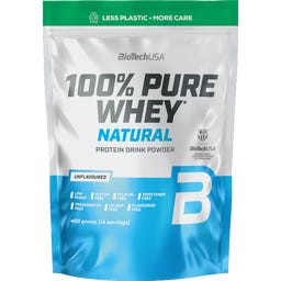 <p>Le <em>100% Pure Whey</em> associe un concentré de protéines de lactosérum et un isolat de protéines de lactosérum. Cette combinaison permet un apport rapide en acides aminés directement après l’effort. Grâce à l’absence de sucres ajoutés et au profil  - Nature