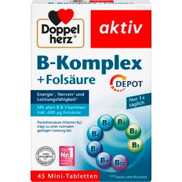 Doppelherz aktiv B-Komplex + Folsäure Depot - 45 Tabletten