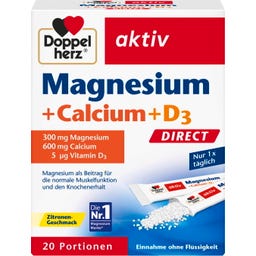 Doppelherz aktiv Magnesium + Calcium + D3 Direct - 20 Beutel