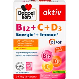 Doppelherz aktiv B12 + C + D3 Energie + Immun Depot - 30 Tabletten