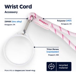Dopper Wrist Cord White Mug Ring - Cherry Pink