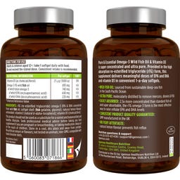 Super Concentrated Omega-3 Wild Fish Oil & Vitamin D - 180 Gel-kapsule