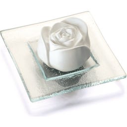 Aroma Stone "Rose Petals", transparent glass plate