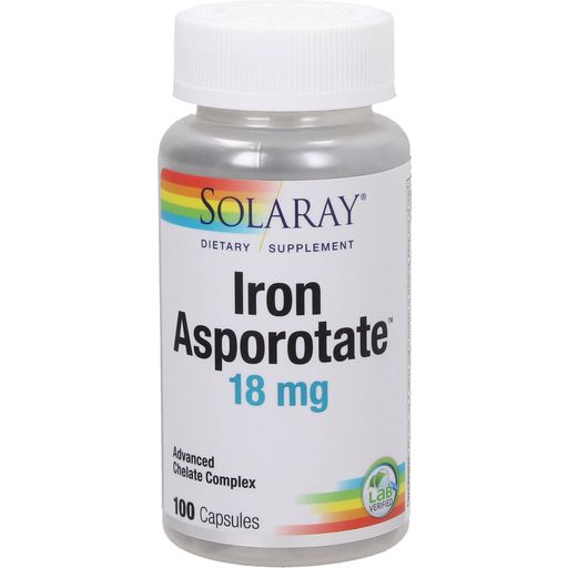 Solaray Eisen Asporotate - 100 Kapseln
