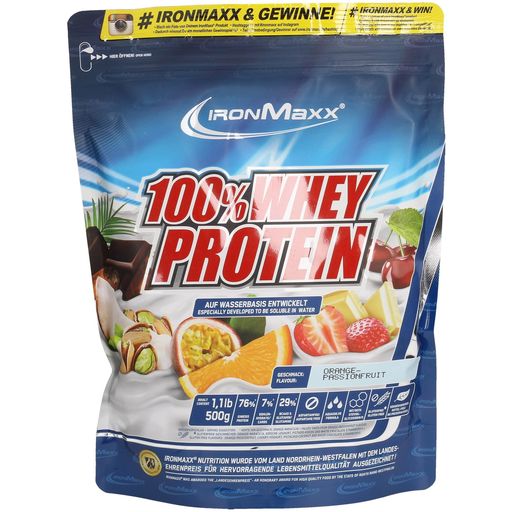 ironMaxx 100% Whey Protein  500 g Beutel - Orange-Maracuja