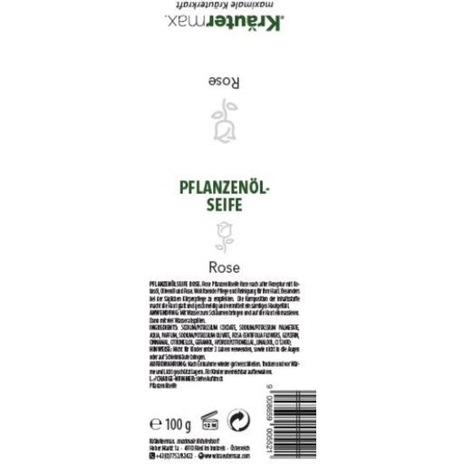 Kräutermax Jabón de Aceite Vegetal de Rosa - 100 g