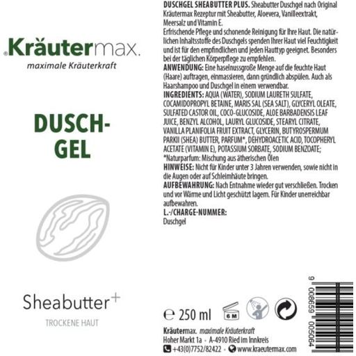 Kräuter Max Suihkugeeli sheavoi+ - 250 ml