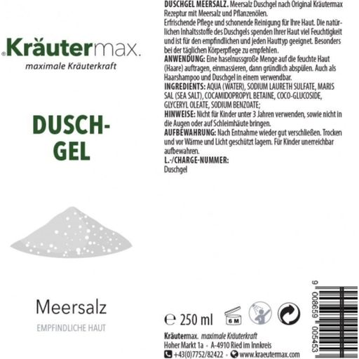 Kräuter Max Suihkugeeli merisuola - 250 ml