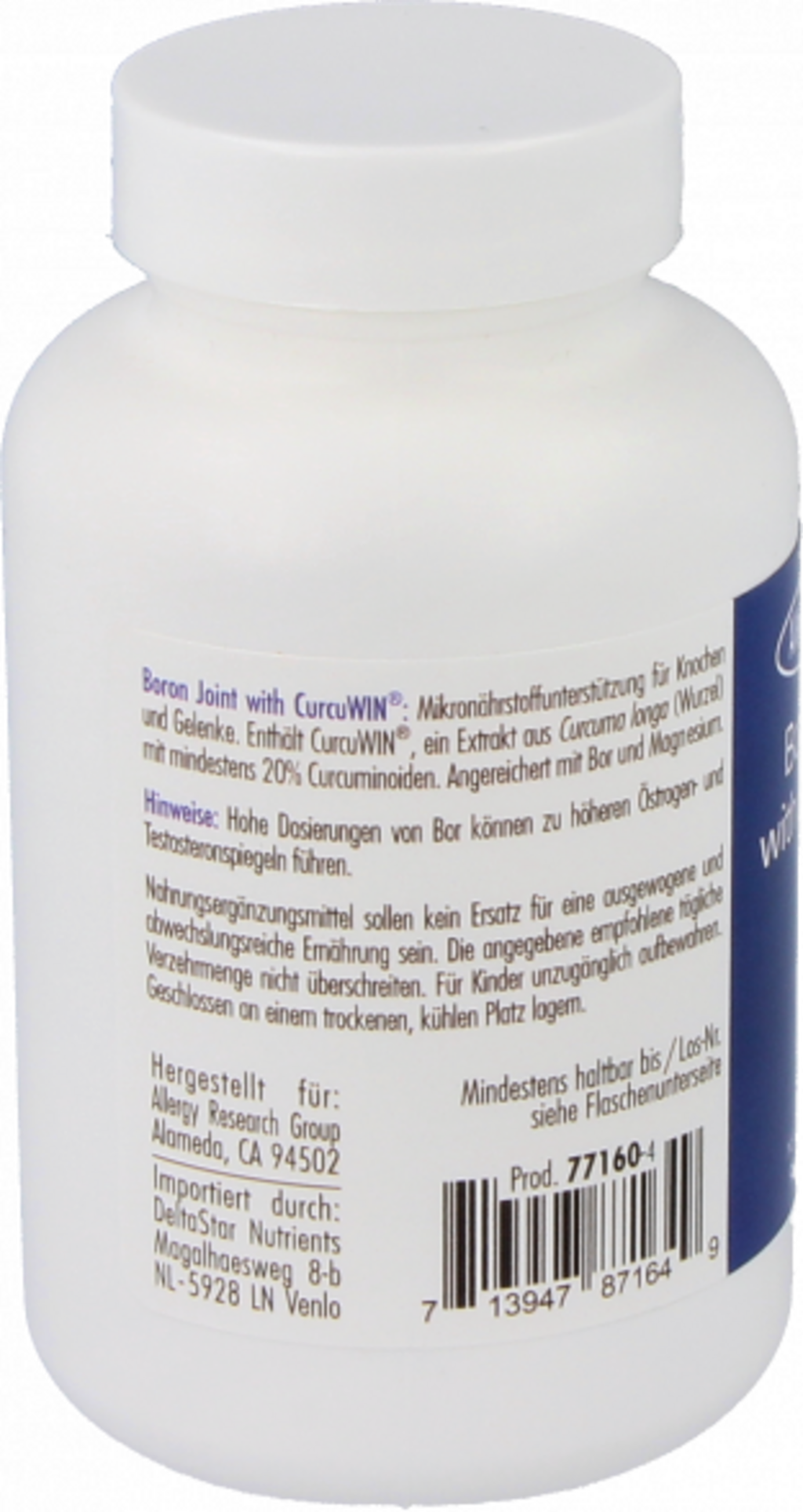 Allergy Research Group Boron Joint with CurcuWIN® - 90 veg. kapslar