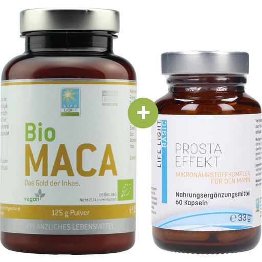 Männerpaket mit Prosta effekt + Bio Maca Pulver - 60 Kapseln Prosta effekt + 125 g Bio Maca-Pulver