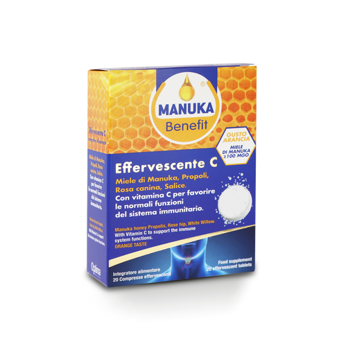 Optima Naturals Manuka Benefit Ефервесцентни таблетки C - 20 ефервесцентни таблетки