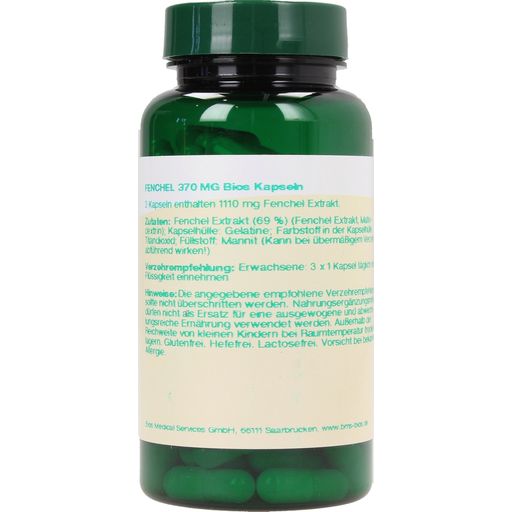 bios Naturprodukte Hinojo 370 mg - 100 cápsulas
