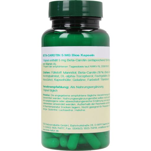 bios Naturprodukte Beta-Carotene 5 mg - 100 capsules