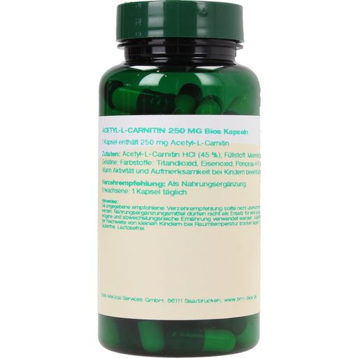 bios Naturprodukte Acetyl-L-karnityna 250 mg - 100 Kapsułek