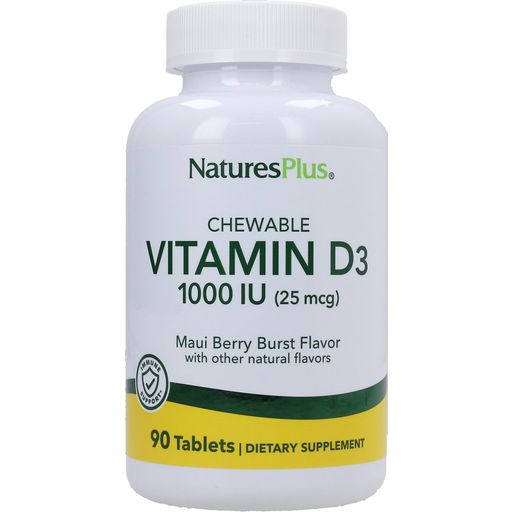Nature's Plus Vitamin D3 1000 IE žvečljive tablete - 90 žveč. tabl.