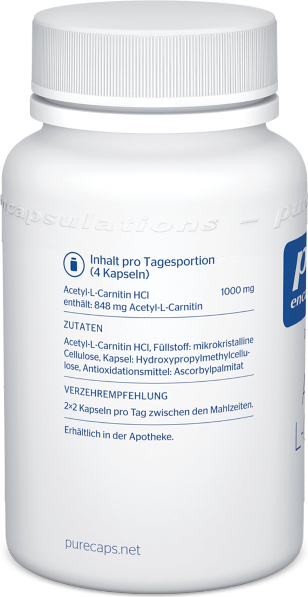 pure encapsulations Acétyl-L-carnitine - 60 Capsules