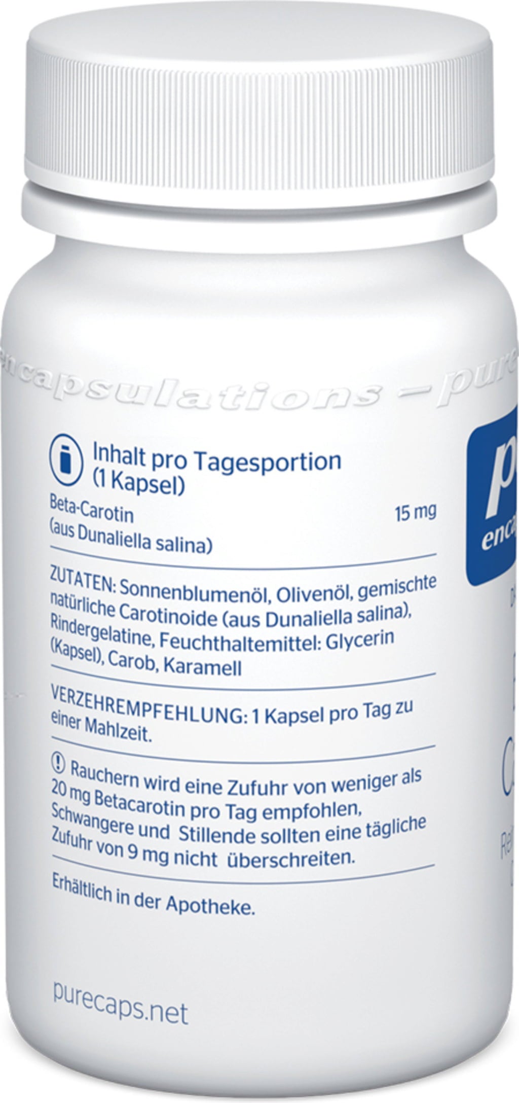 pure encapsulations Betacaroteno - 90 cápsulas