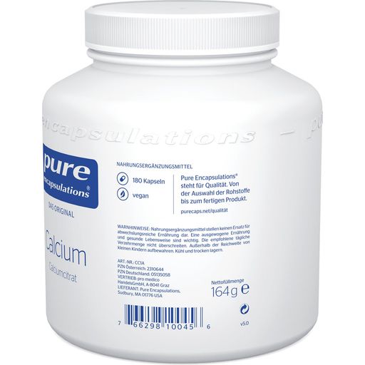 pure encapsulations Calcium (Citrate de Calcium) - 180 Capsules