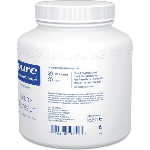 pure encapsulations Kalium-magnesium (sitraatti) - 180 kapselia