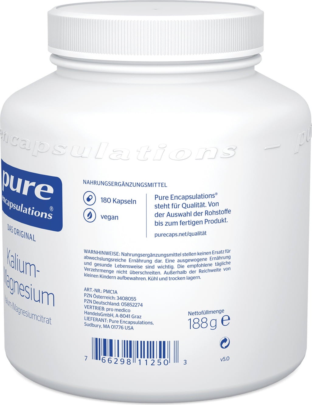 pure encapsulations Potassium-Magnésium - 180 gélules