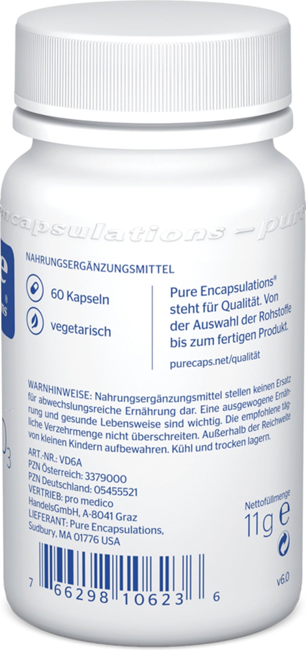 pure encapsulations Vitamina D3 400 U.I. - 60 capsule