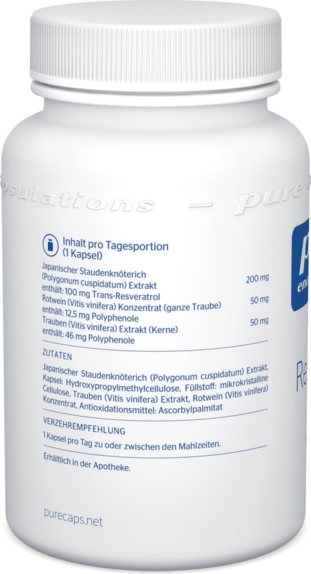 pure encapsulations Resveratrol extra - 60 cápsulas