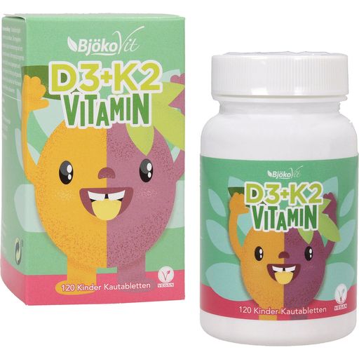 BjökoVit Vitamine D3 + K2 per Bambini - 120 compresse masticabili