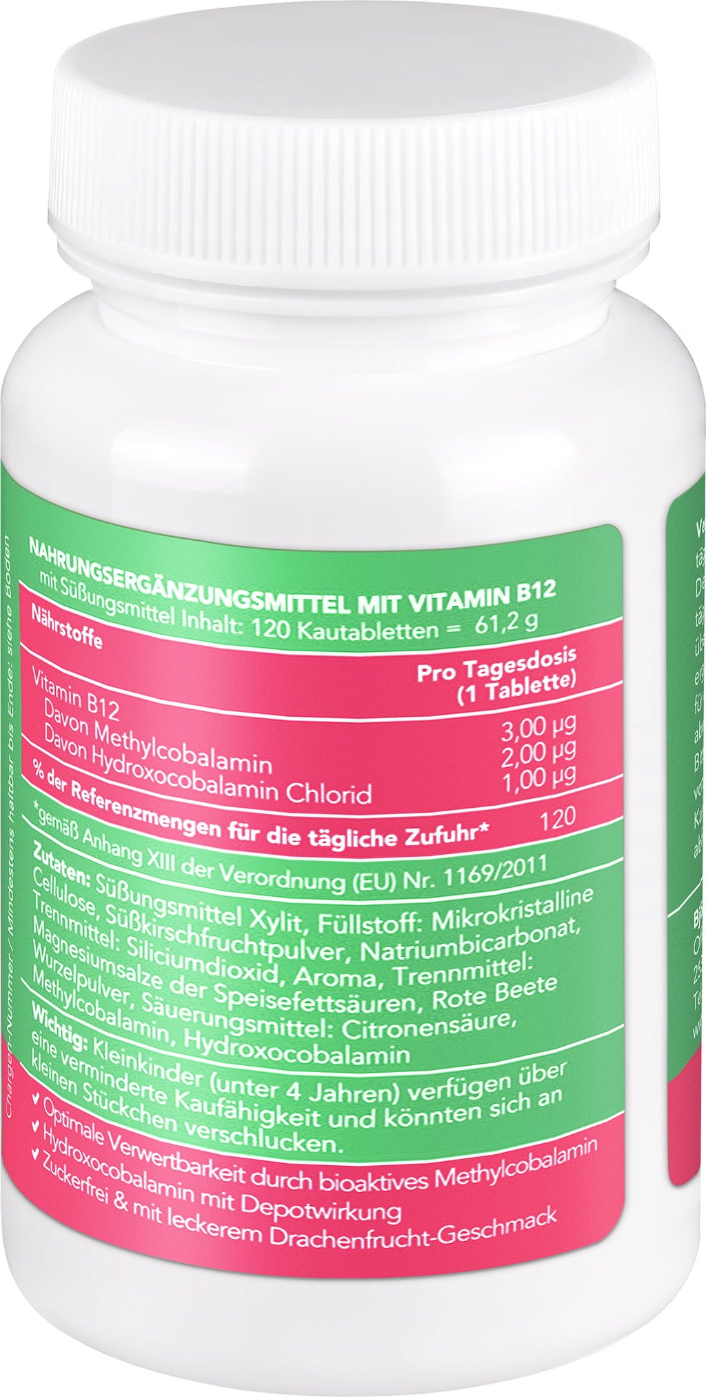 BjökoVit B12-vitamiinipurutabletit lapsille - 120 purutablettia