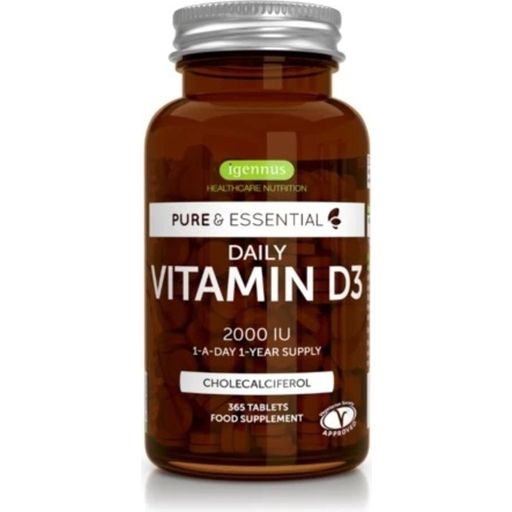 Igennus Pure & Essential Daily Vitamin D3 2000IU - 365 tabletta